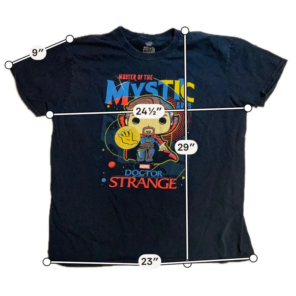 Marvel Funko Pop Doctor Strange Mystic Arts Black Graphic T-Shirt Kids XL